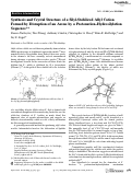 Cover page: Synthesis and Crystal Structure of a Silyl‐Stabilized Allyl Cation Formed by Disruption of an Arene by a Protonation–Hydrosilylation Sequence