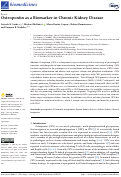 Cover page: Osteopontin as a Biomarker in Chronic Kidney Disease