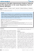 Cover page: Exogenous IFN-alpha Administration Reduces Influenza A Virus Replication in the Lower Respiratory Tract of Rhesus Macaques