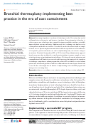 Cover page: Bronchial thermoplasty: implementing best practice in the era of cost containment