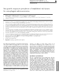 Cover page: Sex-specific exposure prevalence of established risk factors for oesophageal adenocarcinoma