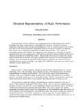 Cover page: Structural Representations of Music Performance