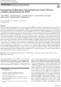 Cover page: Development of a Web-Based Training Platform for School Clinicians in Evidence-Based Practices for ADHD