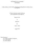 Cover page: A Meta-Analysis on the Variables of Storybook Reading Relative to Emergent Literacy Skill Development