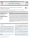 Cover page: Inflammation impairs social cognitive processing: A randomized controlled trial of endotoxin