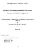 Cover page: Hybrid Solar Forecasting Methodologies using Cloud Tracking Techniques and Stochastic Learning Methods