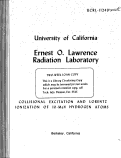 Cover page: COLLISIONAL EXCITATION AND LORENTZ IONIZAITON OF 10-MeV HYDROGEN ATOMS