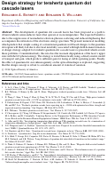 Cover page: Design strategy for terahertz quantum dot cascade lasers.