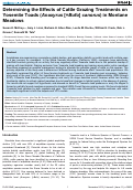 Cover page: Determining the effects of cattle grazing treatments on Yosemite toads (Anaxyrus [=Bufo] canorus) in montane meadows.