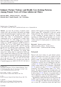 Cover page: Intimate Partner Violence and Health Care-Seeking Patterns Among Female Users of Urban Adolescent Clinics