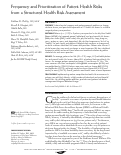 Cover page: Frequency and Prioritization of Patient Health Risks from a Structured Health Risk Assessment