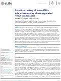 Cover page: Selective sorting of microRNAs into exosomes by phase-separated YBX1 condensates