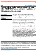 Cover page: Transcription factor network analysis identifies REST/NRSF as an intrinsic regulator of CNS regeneration in mice