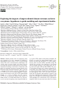 Cover page: Exploring the impacts of unprecedented climate extremes on forest ecosystems: hypotheses to guide modeling and experimental studies