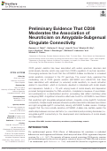 Cover page: Preliminary Evidence That CD38 Moderates the Association of Neuroticism on Amygdala-Subgenual Cingulate Connectivity