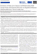 Cover page: Evolution of Fatty Liver Disease and Relationship With Lipoproteins and Clinical Outcomes in Hepatitis B/Human Immunodeficiency Virus Coinfection.