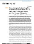 Cover page: Dissociating implicit and explicit ensemble representations reveals the limits of visual perception and the richness of behavior