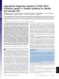 Cover page: Aggregation-triggering segments of SOD1 fibril formation support a common pathway for familial and sporadic ALS