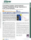 Cover page: Controlling Catalyst–Semiconductor Contacts: Interfacial Charge Separation in p‑InP Photocathodes