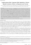 Cover page: Lymphocytosis after treatment with dasatinib in chronic myeloid leukemia: Effects on response and toxicity