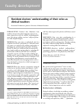 Cover page: Resident doctors' understanding of their roles as clinical teachers.