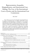 Cover page: Representation, Inequality, Marginalization, and International Law-Making: The Case of the International Court of Justice and the International Law Commission