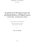 Cover page: An Analysis of the Discrepancy between the Students' Responses to Multiple-Choice and Open-Ended Questions