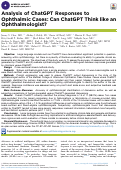 Cover page: Analysis of ChatGPT Responses to Ophthalmic Cases: Can ChatGPT Think like an Ophthalmologist?