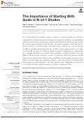 Cover page: The Importance of Starting With Goals in N-of-1 Studies.