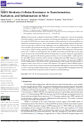 Cover page: NRF2 Mediates Cellular Resistance to Transformation, Radiation, and Inflammation in Mice