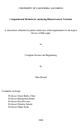 Cover page: Computational methods for analyzing human genetic variation