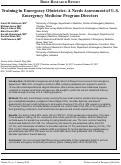 Cover page: Training in Emergency Obstetrics: A Needs Assessment of U.S. Emergency Medicine Program Directors