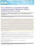 Cover page: Kv1.3 inhibition as a potential microglia-targeted therapy for Alzheimer’s disease: preclinical proof of concept