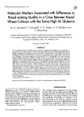 Cover page: Molecular Markers Associated with Differences in Bread-making Quality in a Cross Between Bread Wheat Cultivars with the Same High Mr Glutenins