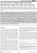 Cover page: The structure of a rigorously conserved RNA element within the SARS virus genome