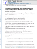 Cover page: The influence of posttraumatic stress disorder treatment on anxiety sensitivity: Impact of prolonged exposure, sertraline, and their combination