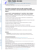 Cover page of Association of pesticide exposure with respiratory health outcomes and rhinitis in avocado farmworkers from Michoacán, Mexico.