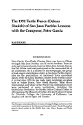 Cover page: The 1992 Turtle Dance (Oekuu Shadeh) of San Juan Pueblo: Lessons with the Composer, Peter Garcia