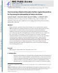 Cover page: Post-secondary maternal education buffers against neural risk for psychological vulnerability to future life stress