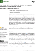 Cover page: The Pivotal Role of One-Carbon Metabolism in Neoplastic Progression During the Aging Process.