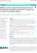 Cover page: MORC proteins regulate transcription factor binding by mediating chromatin compaction in active chromatin regions