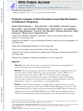 Cover page: Proteomic analyses of Urine Exosomes reveal New Biomarkers of Diabetes in Pregnancy