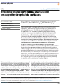 Cover page: Freezing-induced wetting transitions on superhydrophobic surfaces.