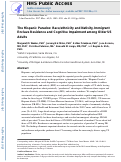 Cover page: The Hispanic Paradox: Race/Ethnicity and Nativity, Immigrant Enclave Residence and Cognitive Impairment Among Older US Adults