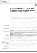 Cover page: Bridging the Silos: A Comparative Analysis of Implementation Science and Improvement Science.