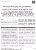 Cover page: A Revised Diagnostic Classification of Canine Glioma: Towards Validation of the Canine Glioma Patient as a Naturally Occurring Preclinical Model for Human Glioma.