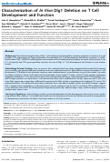 Cover page: Characterization of In Vivo Dlg1 Deletion on T Cell Development and Function