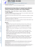 Cover page: Informing alcohol interventions for student service members/veterans: Normative perceptions and coping strategies