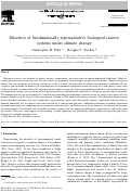 Cover page: Selection of bioclimatically representative biological reserve systems under climate change