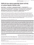 Cover page: PNPLA3 has retinyl-palmitate lipase activity in human hepatic stellate cells